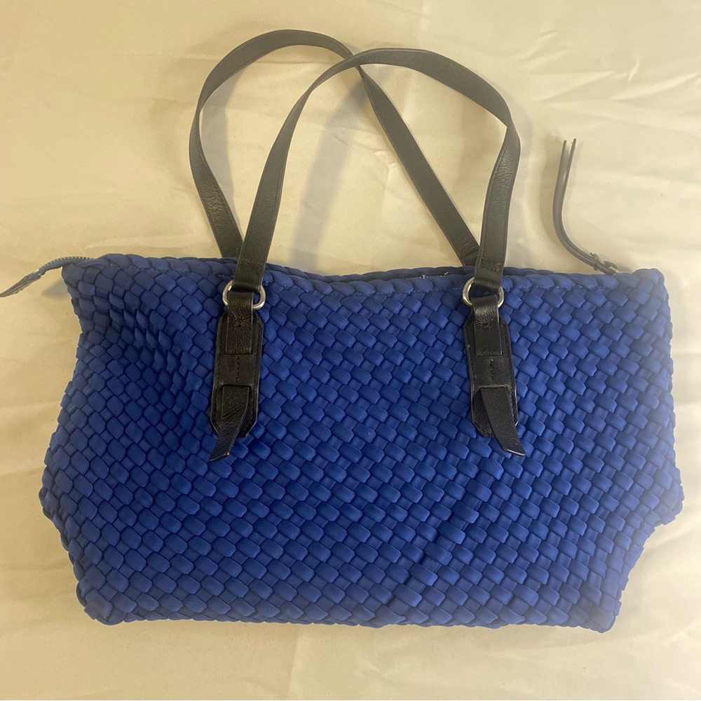 Etienne Aigner Blue woven neoprene Tote
